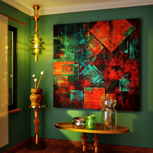 Abstract Modern Kleurrijk Koel Artistiek Patroon Canvas Afdruk