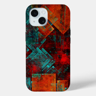 Abstract Modern Kleurrijk Koel Artistiek Patroon iPhone 15 Case