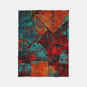 Abstract Modern Kleurrijk Koel Artistiek Patroon Fleece Deken