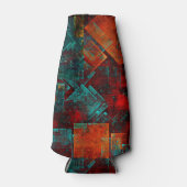 Abstract Modern Kleurrijk Koel Artistiek Patroon Flesjeskoeler (Voorkant)