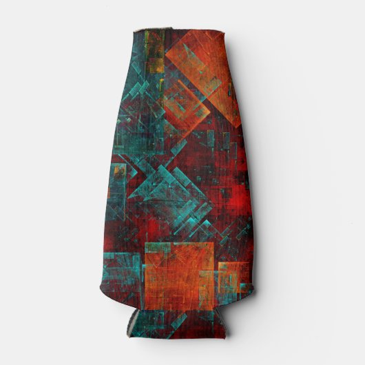 Abstract Modern Kleurrijk Koel Artistiek Patroon Flesjeskoeler (Voorkant)