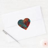 Abstract Modern Kleurrijk Koel Artistiek Patroon Hart Sticker (Envelop)