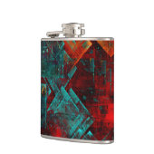 Abstract Modern Kleurrijk Koel Artistiek Patroon Heupfles (Links)