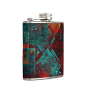 Abstract Modern Kleurrijk Koel Artistiek Patroon Heupfles (Rechts)