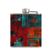 Abstract Modern Kleurrijk Koel Artistiek Patroon Heupfles (Achterkant)