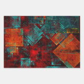 Abstract Modern Kleurrijk Koel Artistiek Patroon Inpakpapier Vel (Voorkant 3)