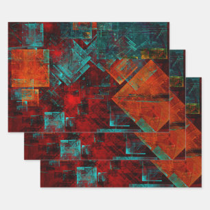 Abstract Modern Kleurrijk Koel Artistiek Patroon Inpakpapier Vel