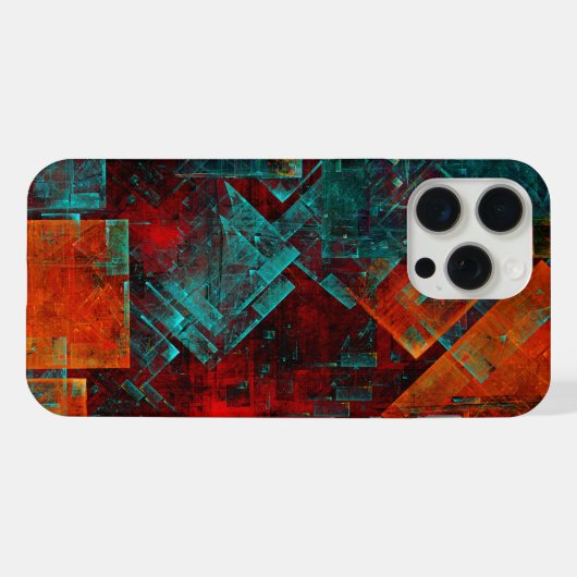 Abstract Modern Kleurrijk Koel Artistiek Patroon iPhone Hoesje (Achterkant horizontaal)