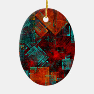 Abstract Modern Kleurrijk Koel Artistiek Patroon Keramisch Ornament