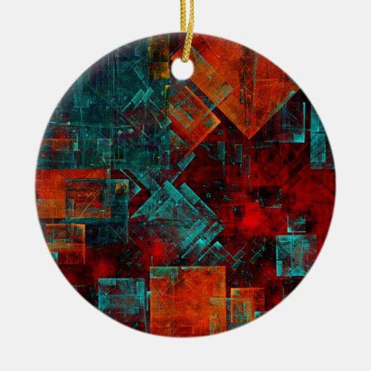 Abstract Modern Kleurrijk Koel Artistiek Patroon Keramisch Ornament (Voorkant)