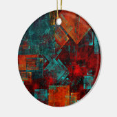 Abstract Modern Kleurrijk Koel Artistiek Patroon Keramisch Ornament (Links)