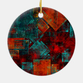 Abstract Modern Kleurrijk Koel Artistiek Patroon Keramisch Ornament (Achterkant)