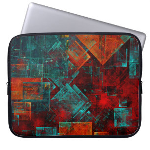 Abstract Modern Kleurrijk Koel Artistiek Patroon Laptop Sleeve