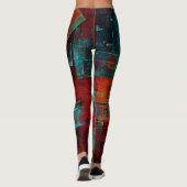 Abstract Modern Kleurrijk Koel Artistiek Patroon Leggings (Achterkant)