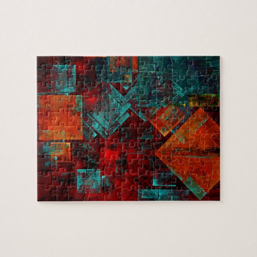 Abstract Modern Kleurrijk Koel Artistiek Patroon Legpuzzel (Horizontaal)