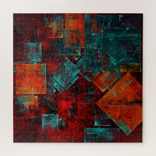 Abstract Modern Kleurrijk Koel Artistiek Patroon Legpuzzel (Horizontaal)