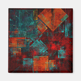 Abstract Modern Kleurrijk Koel Artistiek Patroon Magneet