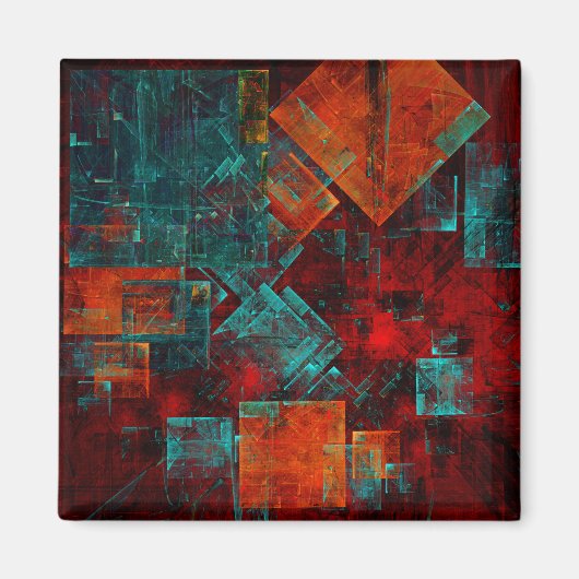 Abstract Modern Kleurrijk Koel Artistiek Patroon Magneet (Voorkant)