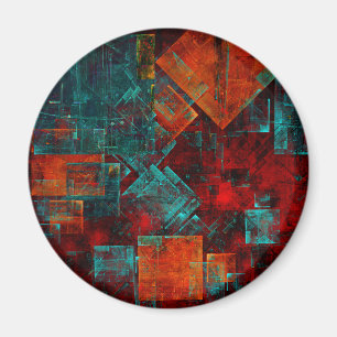 Abstract Modern Kleurrijk Koel Artistiek Patroon Magneet