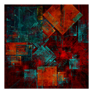 Abstract Modern Kleurrijk Koel Artistiek Patroon Perfect Poster