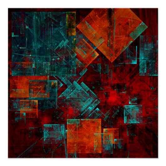 Abstract Modern Kleurrijk Koel Artistiek Patroon Perfect Poster (Voorkant)