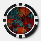 Abstract Modern Kleurrijk Koel Artistiek Patroon Poker Chips (Voorkant)