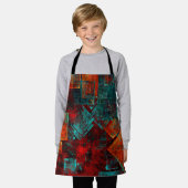 Abstract Modern Kleurrijk Koel Artistiek Patroon Schort (Gedragen)