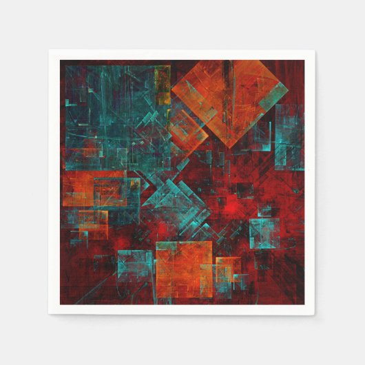 Abstract Modern Kleurrijk Koel Artistiek Patroon Servet (Voorkant)