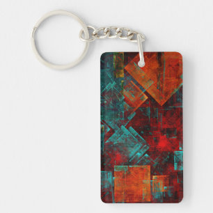 Abstract Modern Kleurrijk Koel Artistiek Patroon Sleutelhanger