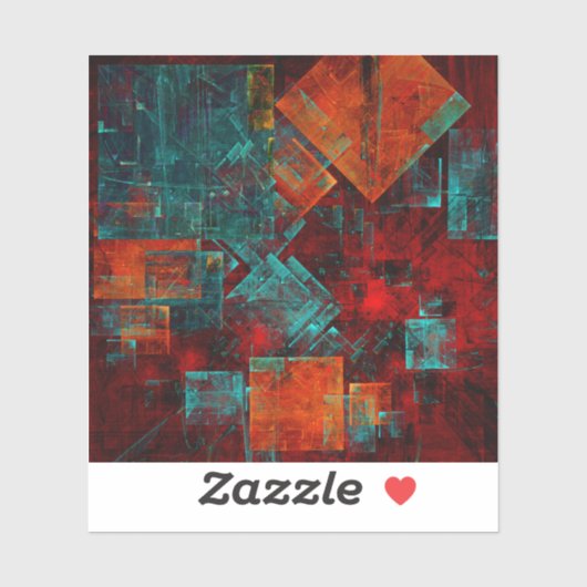 Abstract Modern Kleurrijk Koel Artistiek Patroon Sticker (Vel)