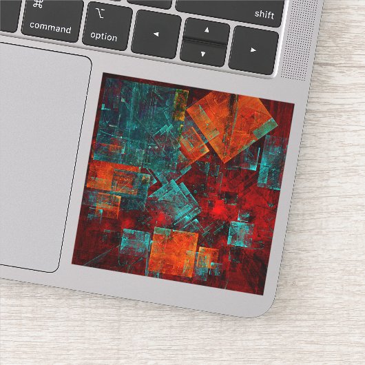 Abstract Modern Kleurrijk Koel Artistiek Patroon Sticker (Detail)