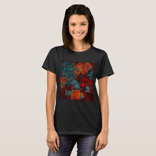 Abstract Modern Kleurrijk Koel Artistiek Patroon T-shirt (Voorkant volledig)