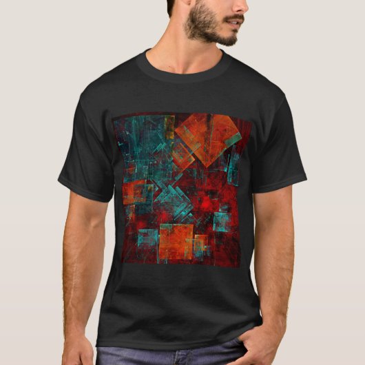 Abstract Modern Kleurrijk Koel Artistiek Patroon T-shirt (Voorkant)