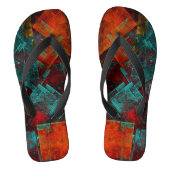 Abstract Modern Kleurrijk Koel Artistiek Patroon Teenslippers (Voetbed)