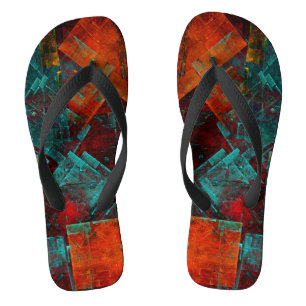Abstract Modern Kleurrijk Koel Artistiek Patroon Teenslippers