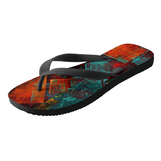 Abstract Modern Kleurrijk Koel Artistiek Patroon Teenslippers (Schuin)