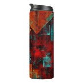 Abstract Modern Kleurrijk Koel Artistiek Patroon Thermosbeker (Geroteerd rechts)