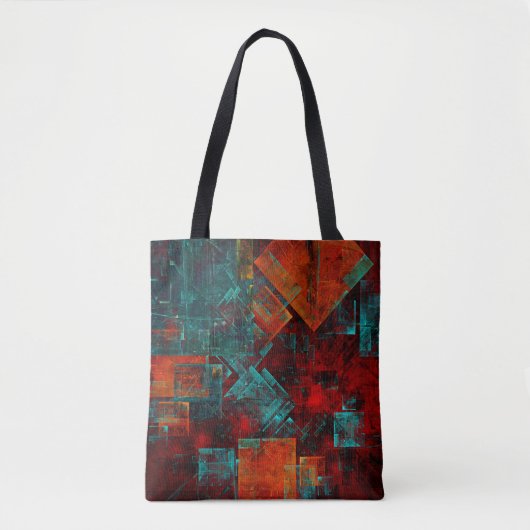 Abstract Modern Kleurrijk Koel Artistiek Patroon Tote Bag (Voorkant)