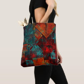 Abstract Modern Kleurrijk Koel Artistiek Patroon Tote Bag (Dichtbij)
