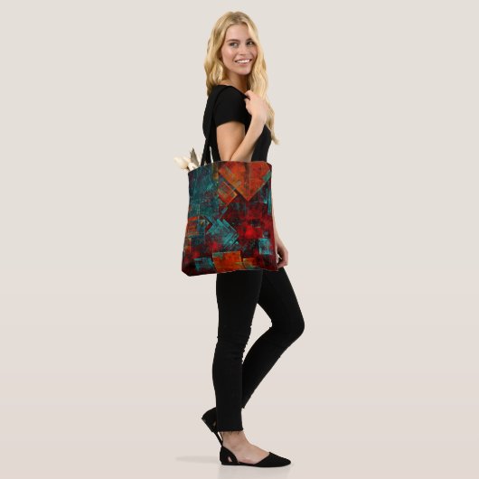 Abstract Modern Kleurrijk Koel Artistiek Patroon Tote Bag (Op model)