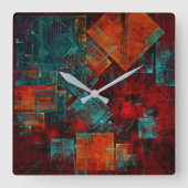 Abstract Modern Kleurrijk Koel Artistiek Patroon Vierkante Klok (Voorkant)