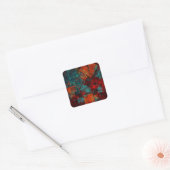 Abstract Modern Kleurrijk Koel Artistiek Patroon Vierkante Sticker (Envelop)