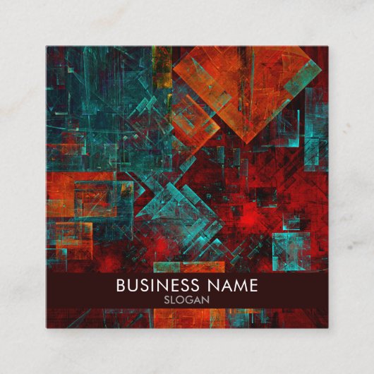 Abstract Modern Kleurrijk Koel Artistiek Patroon Vierkante Visitekaartje (Voorkant)