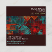 Abstract Modern Kleurrijk Koel Artistiek Patroon Vierkante Visitekaartje (Achterkant)