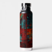 Abstract Modern Kleurrijk Koel Artistiek Patroon Waterfles (Rechts)