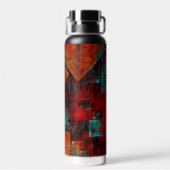 Abstract Modern Kleurrijk Koel Artistiek Patroon Waterfles (Achterkant)
