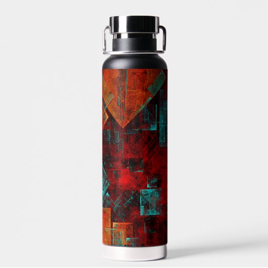Abstract Modern Kleurrijk Koel Artistiek Patroon Waterfles (Achterkant)