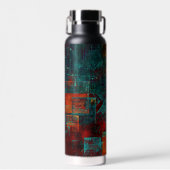 Abstract Modern Kleurrijk Koel Artistiek Patroon Waterfles (Voorkant)