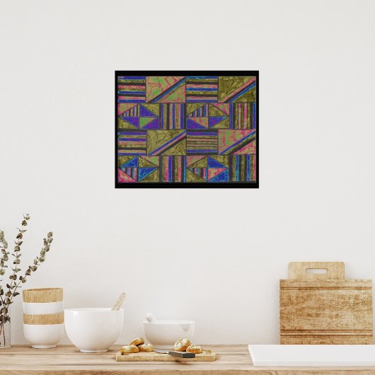abstract modern kleurrijk ontwerp van alanart poster (Keuken)
