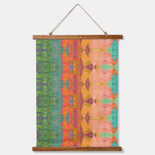 Abstract modern kleurrijk patroon Hangende Tapestr Hangend Wandkleed (Voorkant)